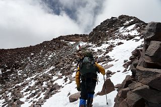40 Inka Guide Agustin Aramayo Climbing From The Top Of La Canaleta 6914m Towards The Aconcagua Summit